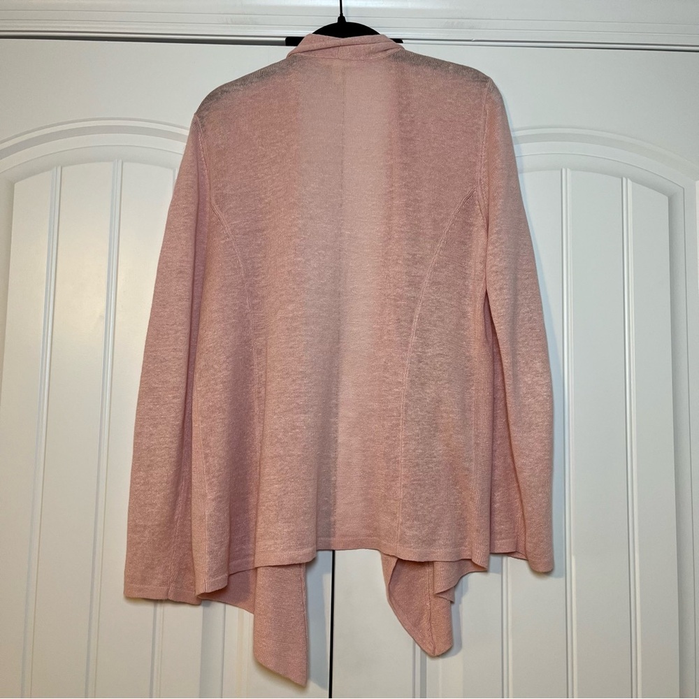 Eileen Fisher Organic Linen Cardigan Size Medium Pink Casual Lightweight - Picture 7 of 7